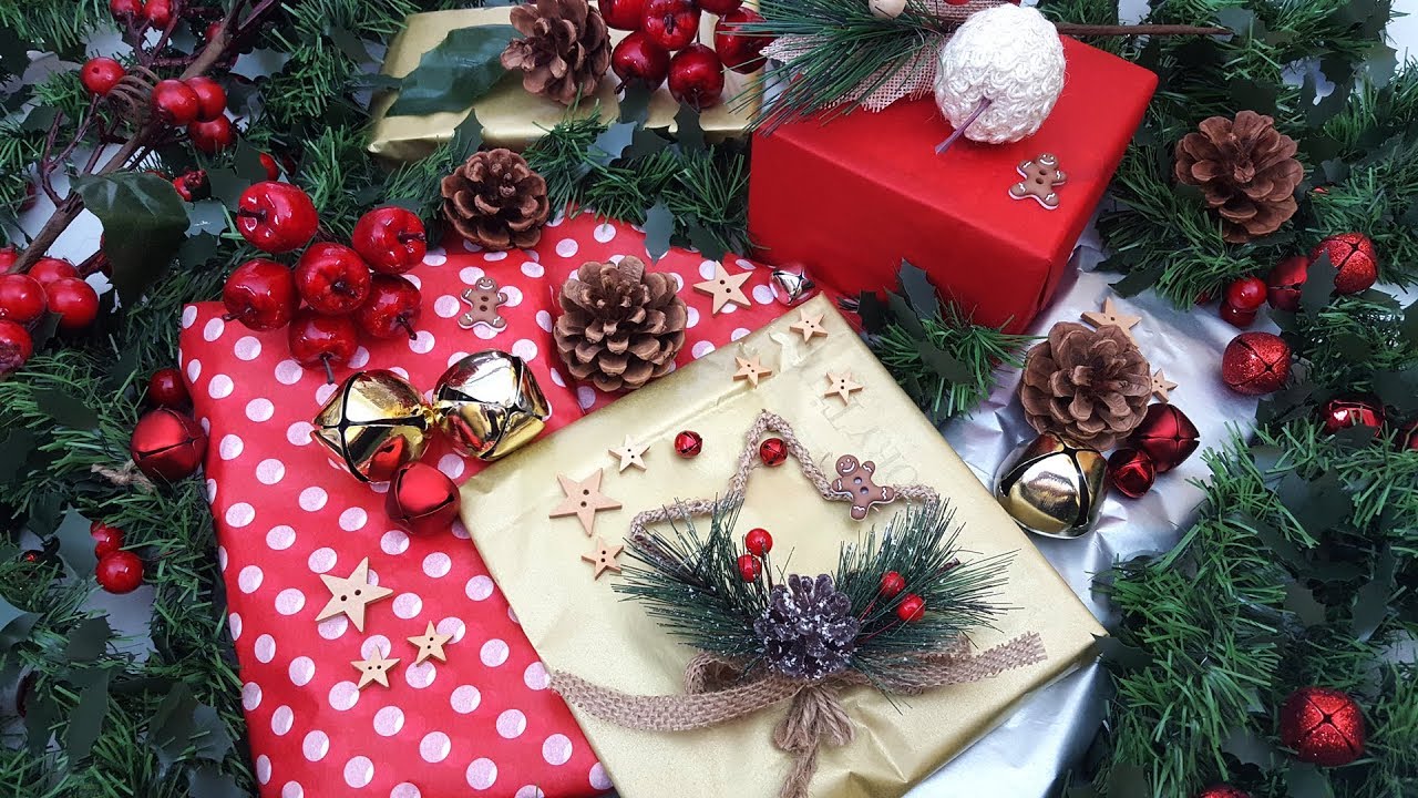 ASMR wrapping Christmas presents with tissue paper