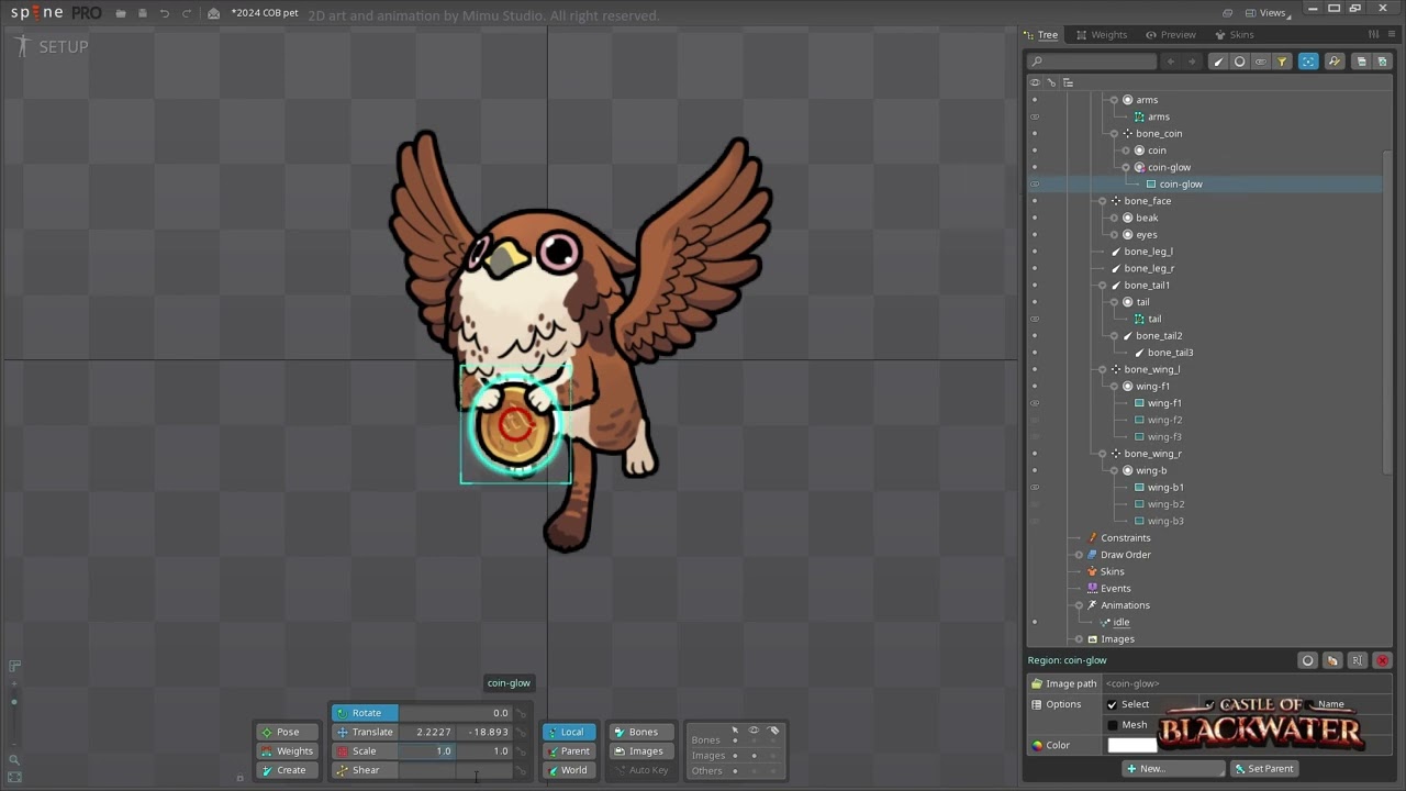 2D Animation Time-lapse | Griffin | Castle of Blackwater | Spine