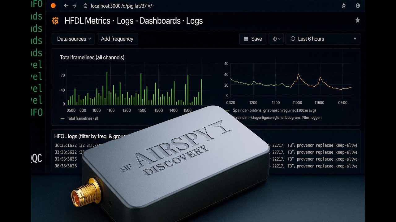DragonOS Noble: мониторинг самолетов в реальном времени с помощью HFDL и Grafana