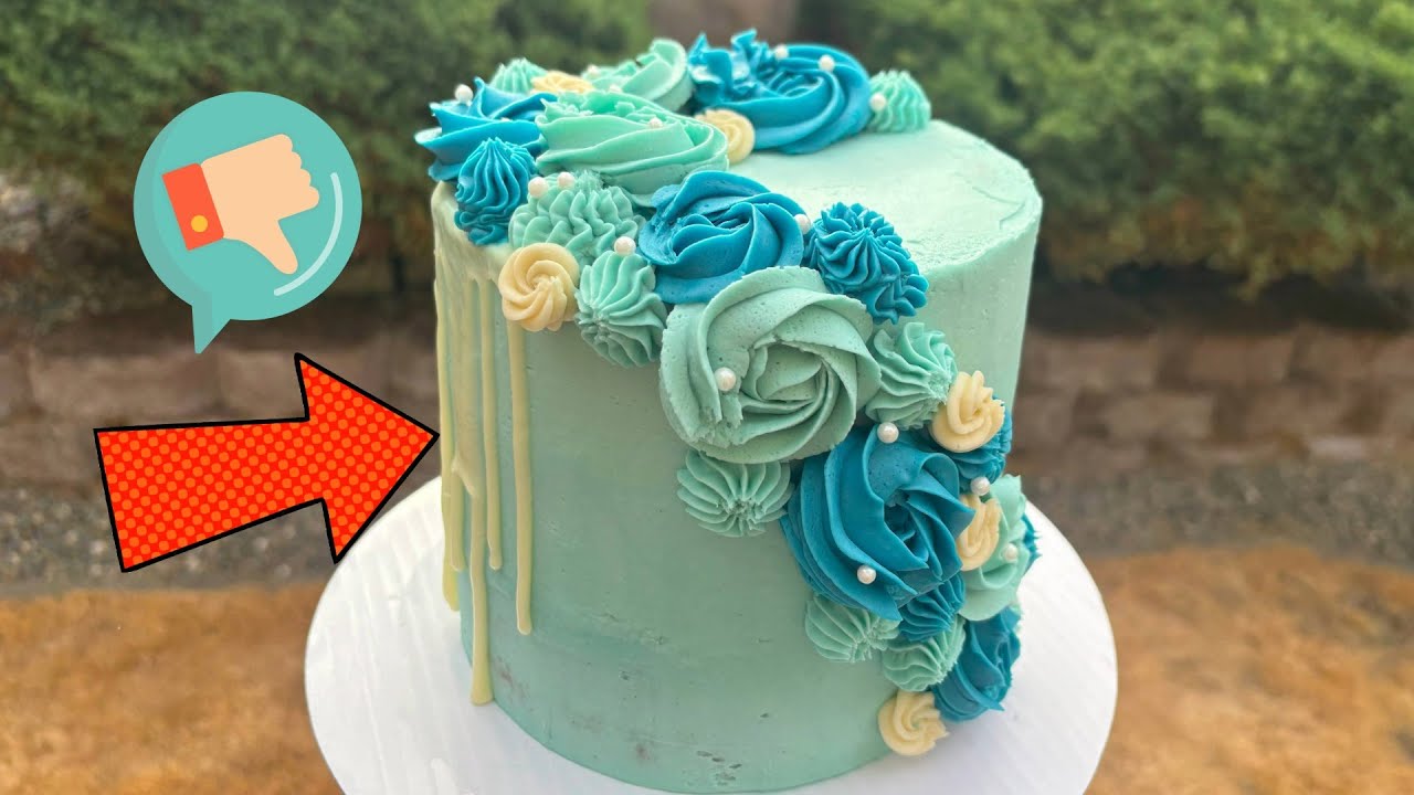Decorating a Blue Drip Cake Gone Wrong