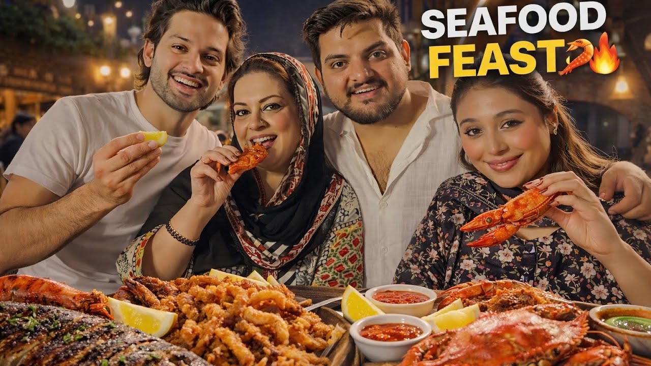Winters and seafood with family 🤩| most popular seafood in karachi 😜| 4 bje traffic ma phas gye🥲