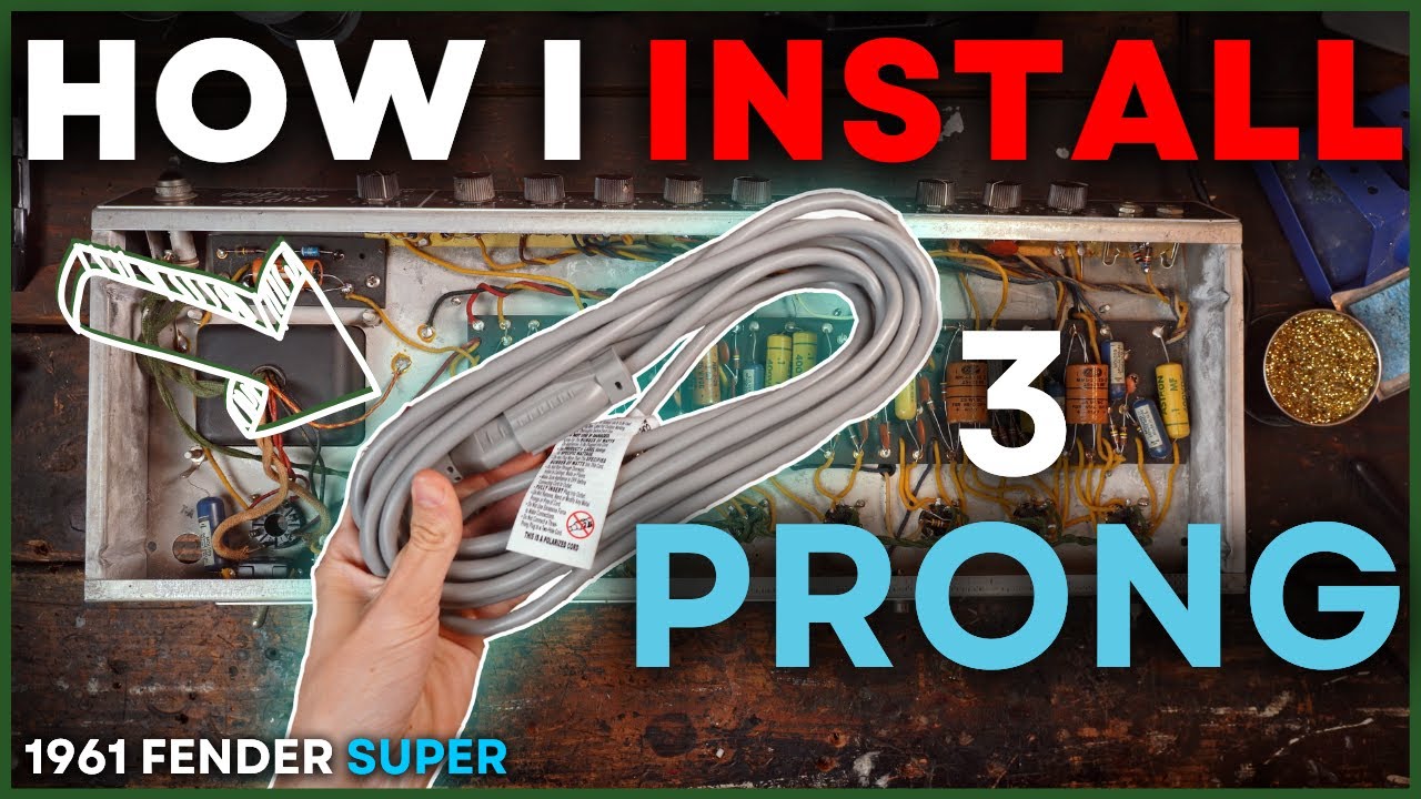 How-to: 3 prong power cord in VINTAGE amp | 1961 Fender *Super* 6G4a Amp Repair - Pt. 3