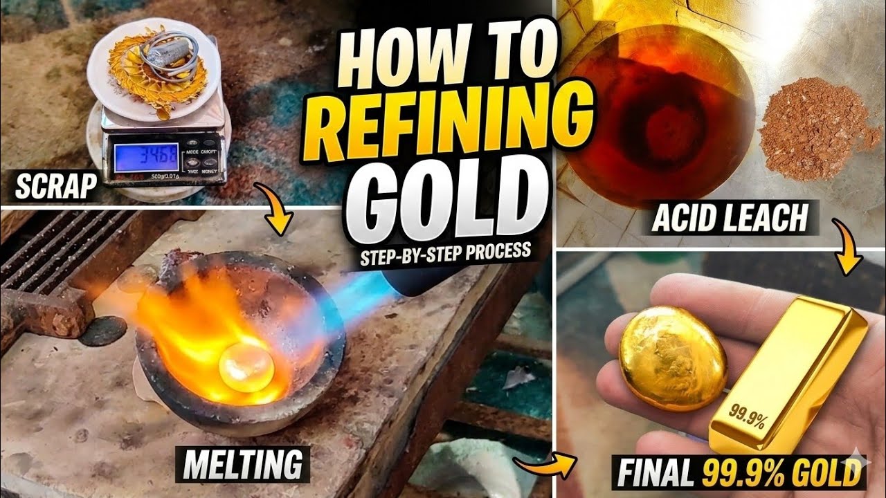 How to Refine Gold to 99.9% Pure#GoldRefining