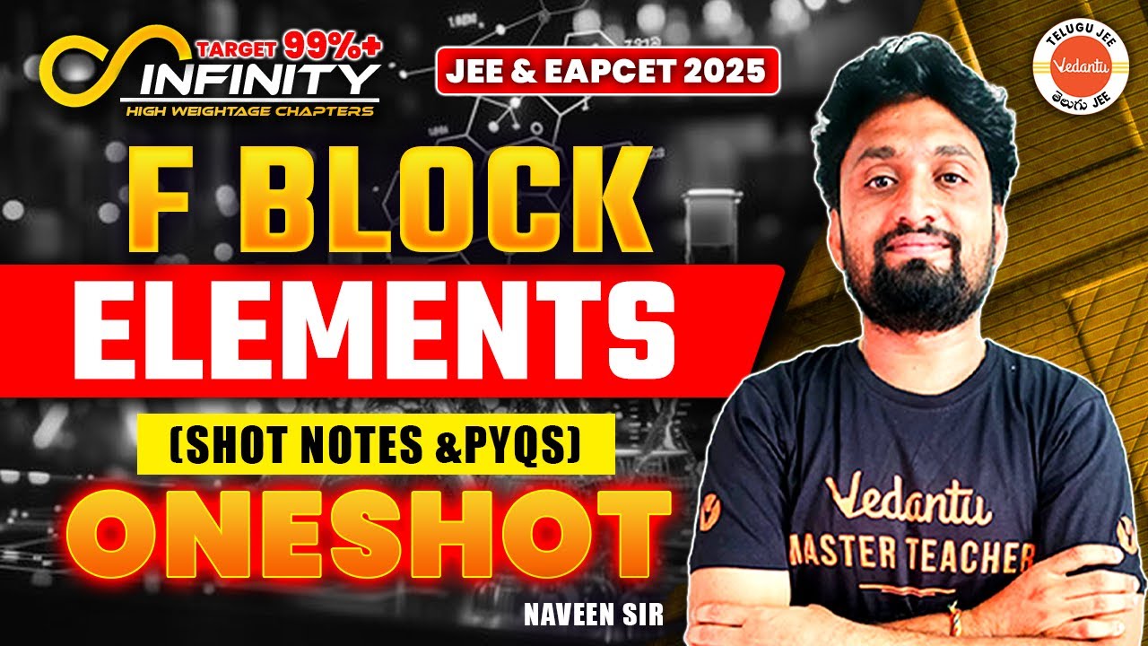 F Block Elements | Short Notes & PYQs |One Shot |Class 11 & 12 |JEE EAPCET 2025 |AP & TS| Naveen Sir