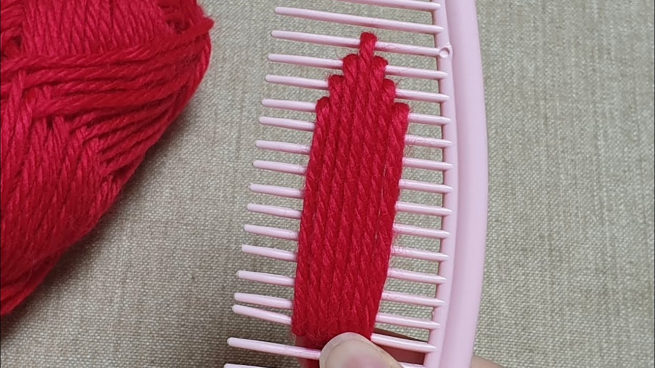 Easy Woolen Flower Craft Ideas with Hair Comb - Hand Embroidery Trick - Sewing Hack - Wool Design