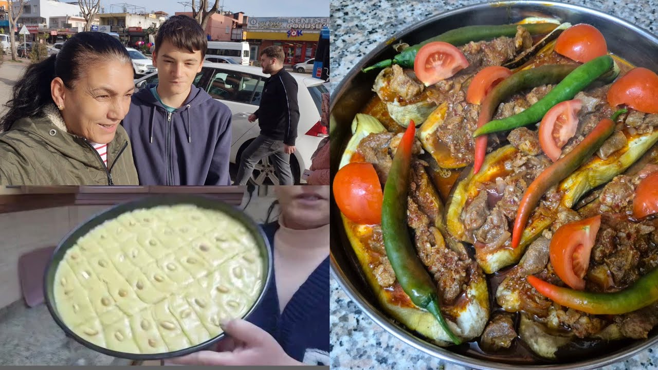 OGLUMLA ALIŞVERİŞ❗️SOBADA KARNIYARIK ŞAM TATLISI❗️KEDİLERİ DOYURDUM. #günlükvlog #keşfet 