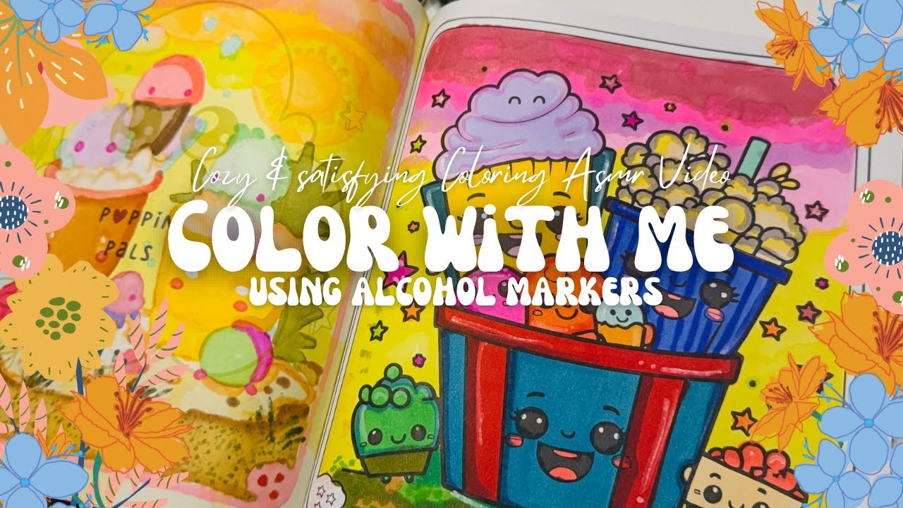 Relaxing Coloring ASMR | Marker Coloring for Stress Relief ♥️🤍