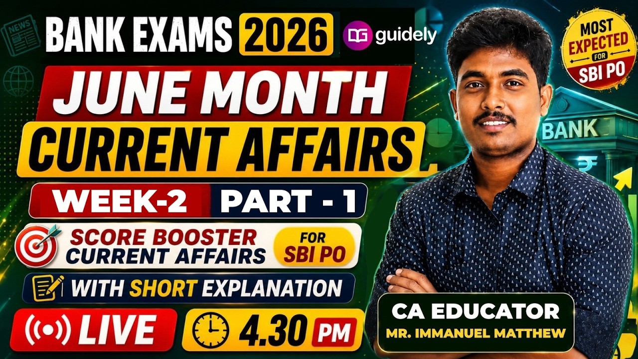 Banking Current Affairs 2026 in Tamil Live | June Week 2 Part 1 | Immanuel Matthew Sir #currentaf...