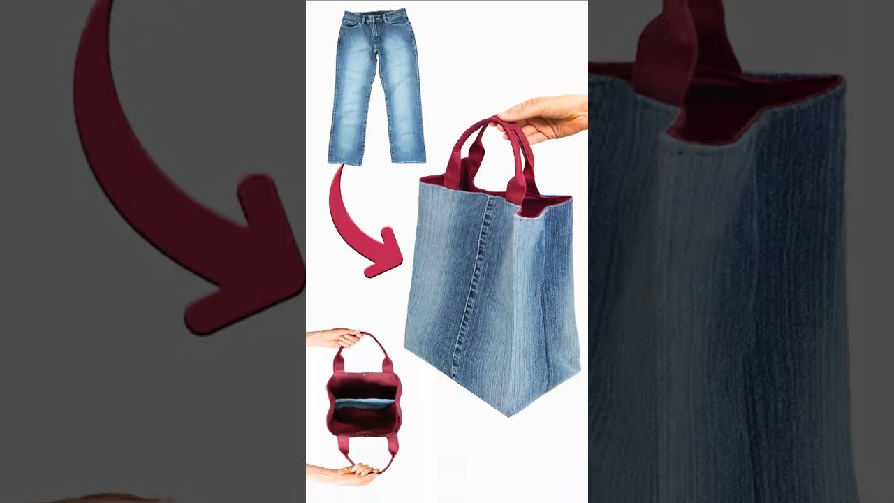 Как легко сшить симпатичную сумку из старых джинсов Miarti👜✂️