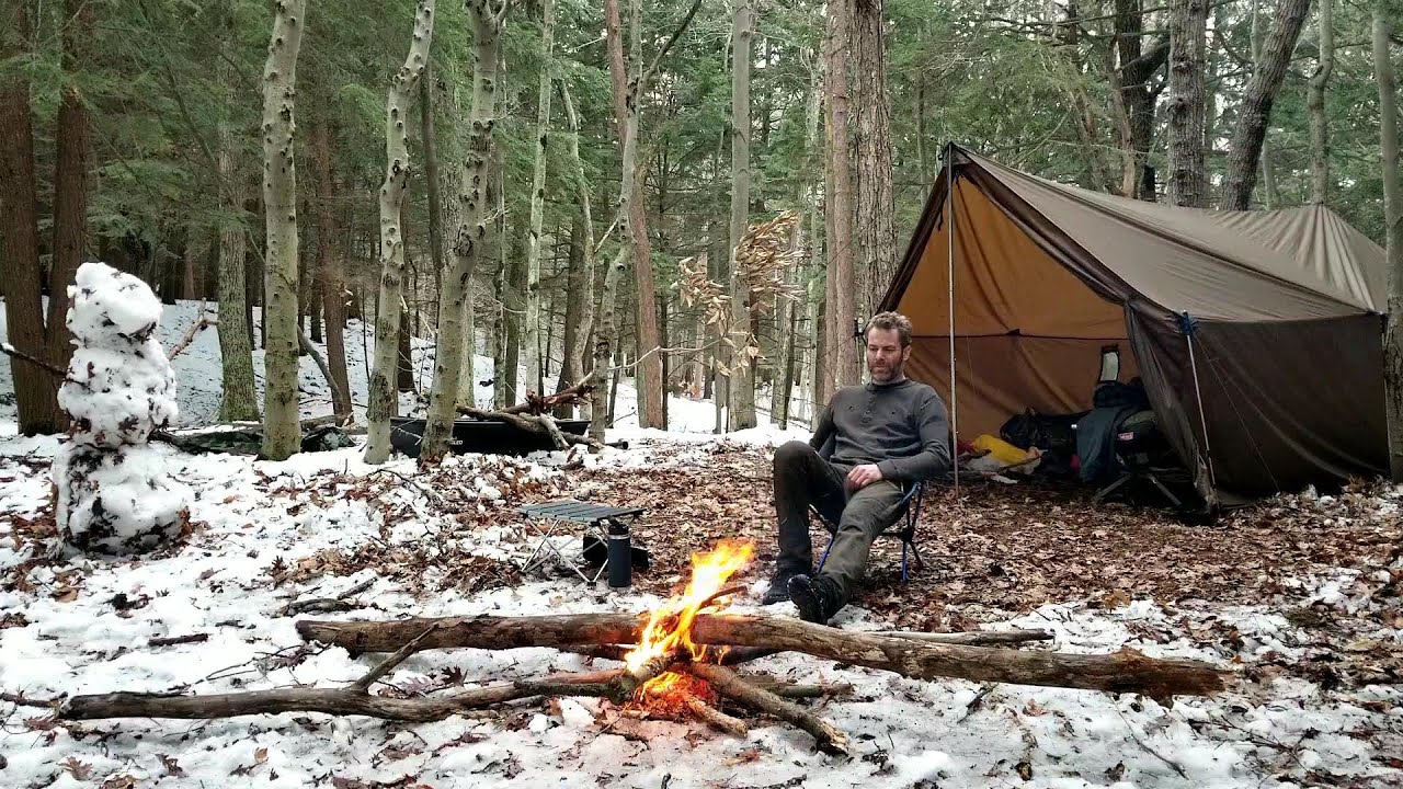 Winter Hot Tent Camping in Onetigris Tegimen | 2 Nights Winter Camping in Nordhouse Dunes, Michigan