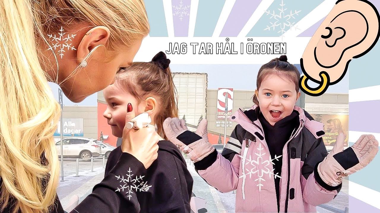 Neah tar hål i öronen 👂🏼3prinsessor - mini vlogg