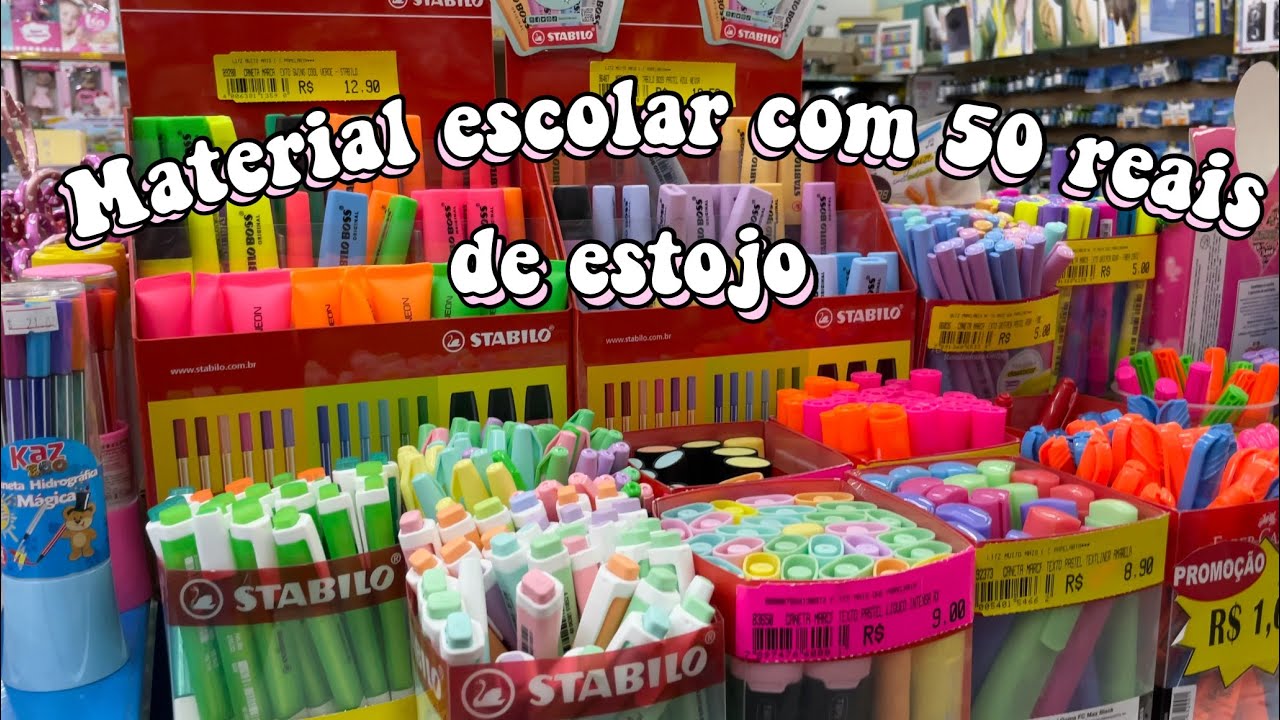 COMPRANDO MATERIAL ESCOLAR COM 50 REAIS - PAPELARIA BLITZ