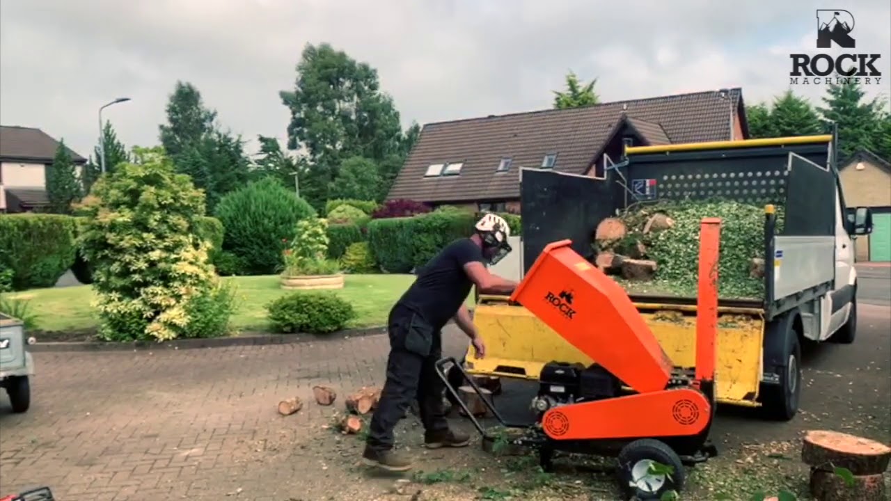 Rock Machinery Venom 13hp chipper on the job