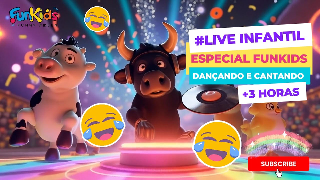 🌈🎶 Especial FunKids +3 Horas de M&uacute;sica com anima&ccedil;&atilde;o #musicainfantil  #desenhoinfantil #canalinfantil