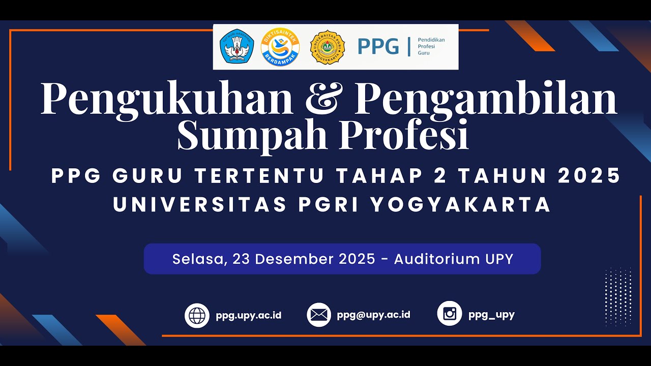 Pengukuhan & Pengambilan SUMPAH PROFESI PPG UPY