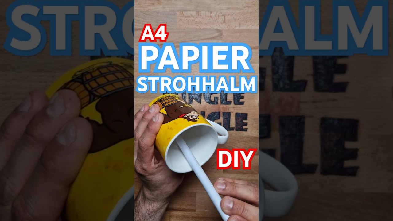 Einweg Strohhalm einfach selber machen A4 Papier - drinking straw #diy #bastelanleitung #Strohhalm