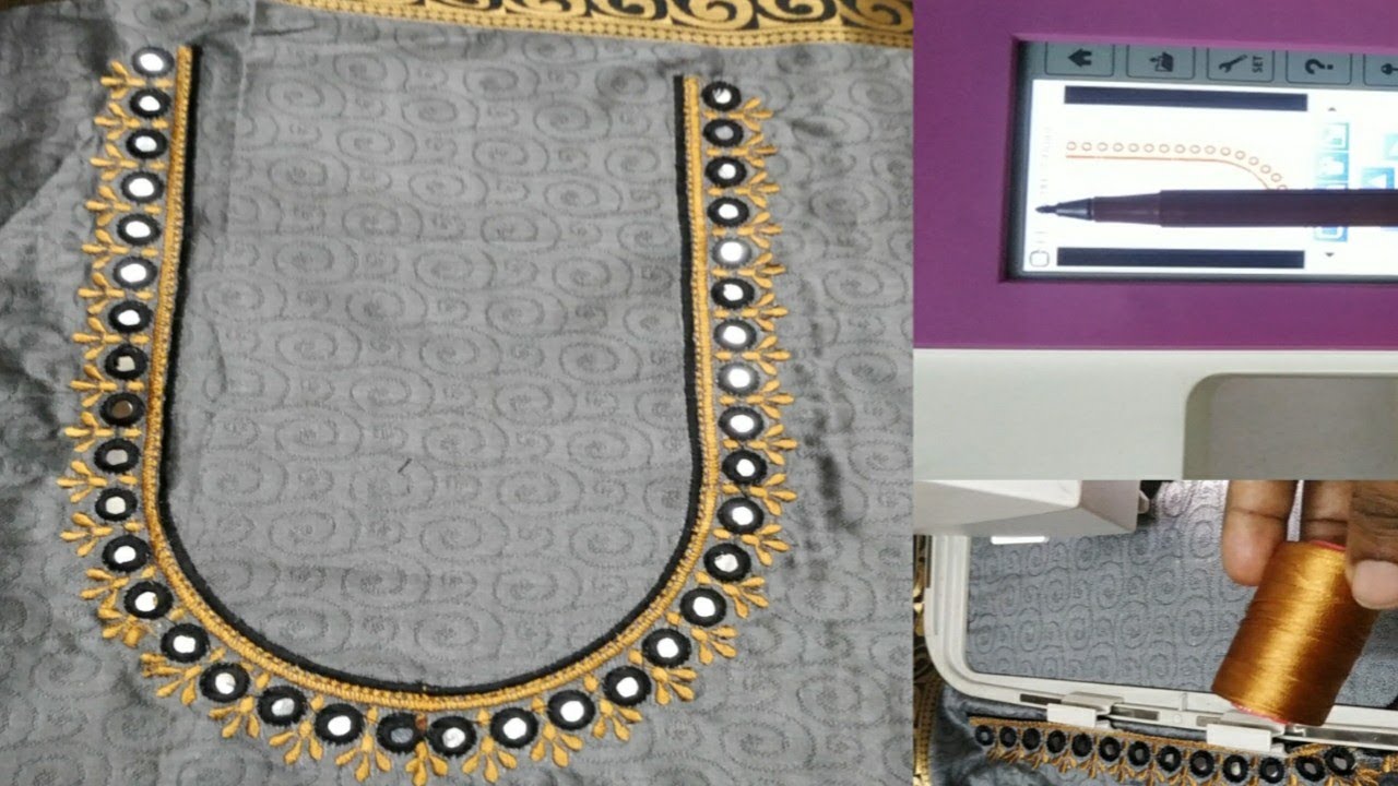 #USHA450e# mirror work on computer embroideryచేయడం ఎలా🤔more Tip's👍👌👌