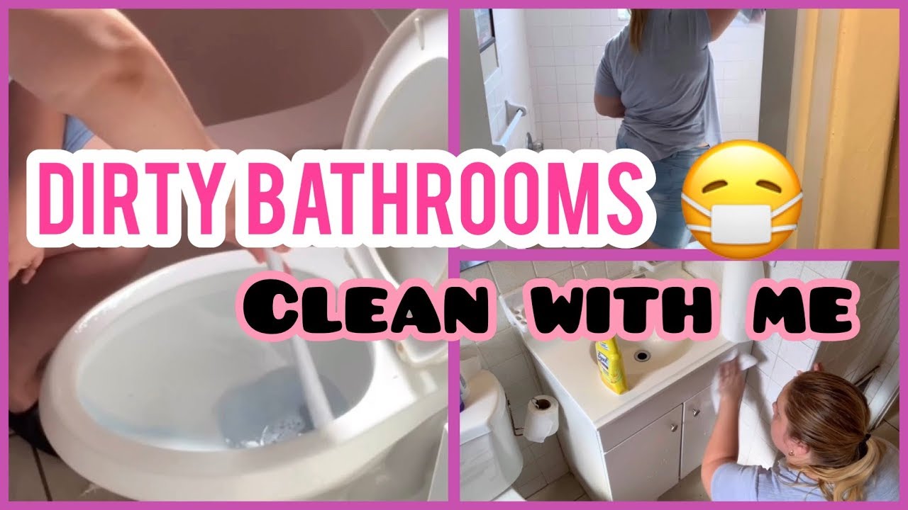 Extremely dirty bathroom clean with me //Cleaning motivation// Speed clean