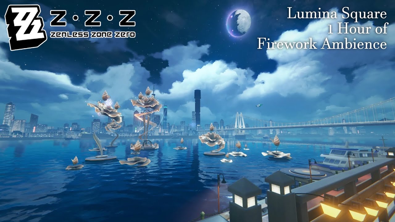Lumina Square Waterfront New Year Fireworks - 1 HOUR Pomodoro Study Sleep Focus, Zenless Zone Zero