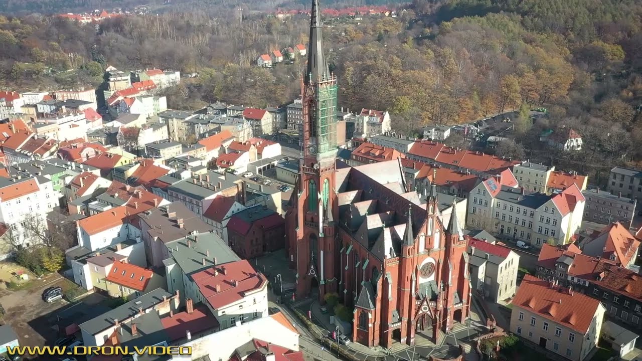Wałbrzych / Waldenburg - Śródmieście z drona.