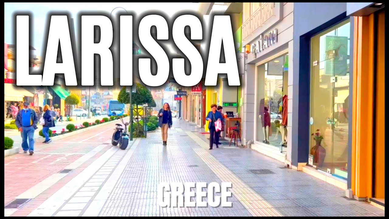 LARISSA, GREECE 🇬🇷 Walking Tour - City Ambient Sounds [English Subtitles 4K HDR]