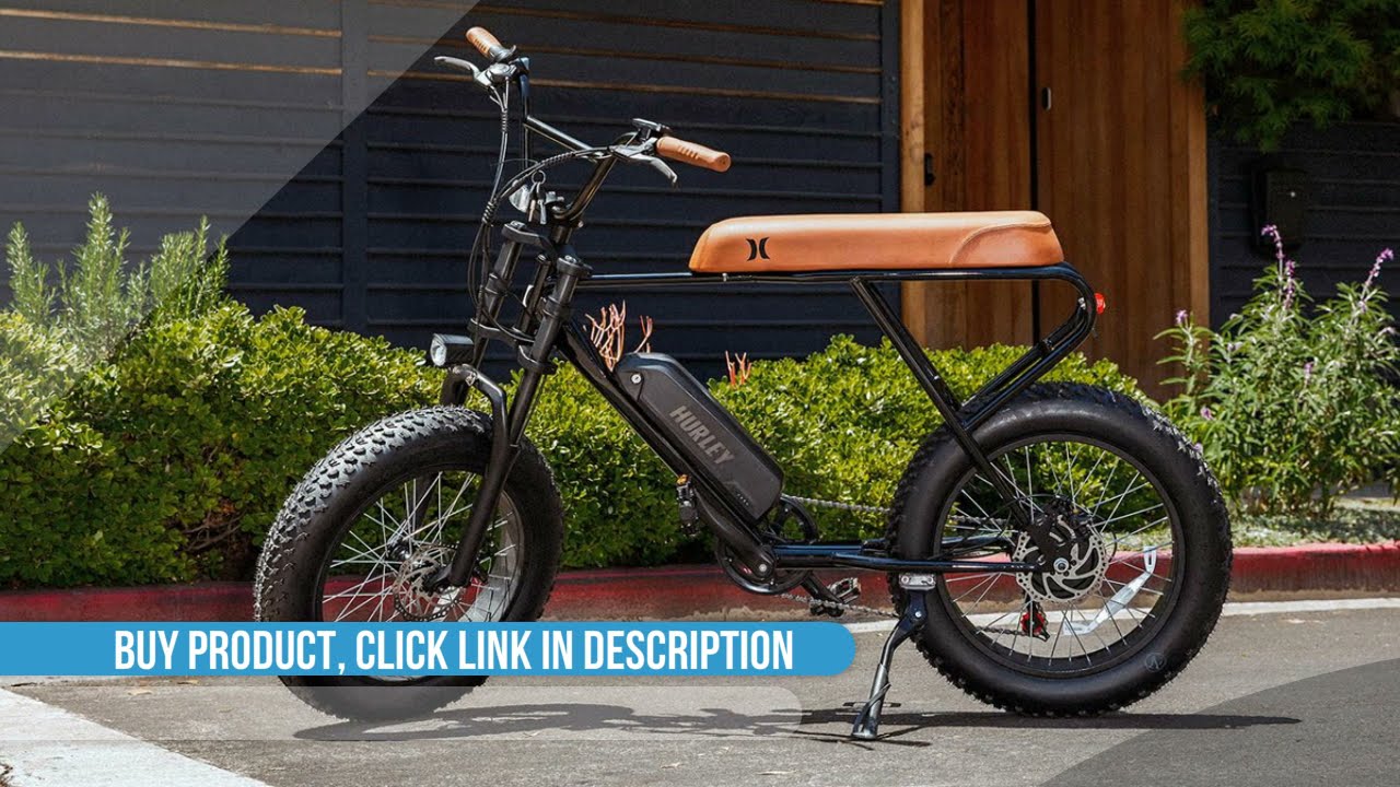 Hurley Bikes Mini Swell Electric Bike, 4 Inch Wide Tires Shimano 6 Speed EBike, Hurley Electric Bike