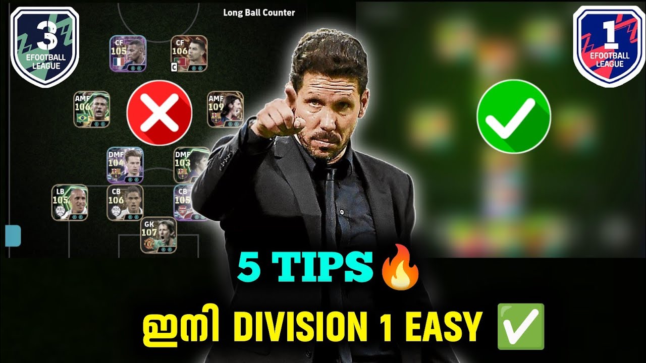 5 Tips & The RIGHT Formation That Got Me To Division 1 in eFootball | Division tips