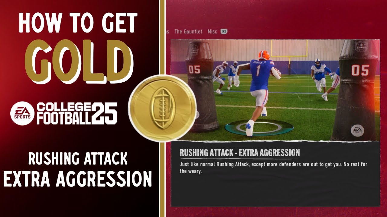 How to get GOLD in College Football 25 | Rushing Attack - Extra Aggression Mini Game