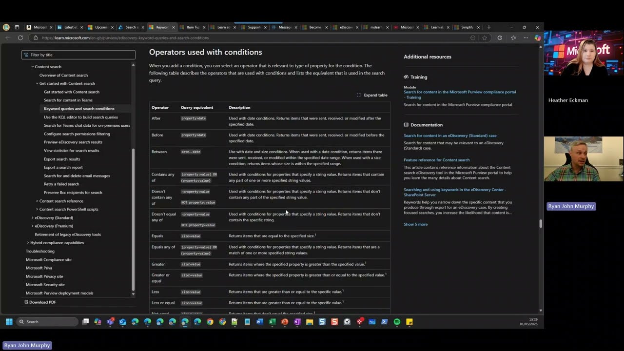 Microsoft eDiscovery Search and KeyQL Common Conditions (Ep2)