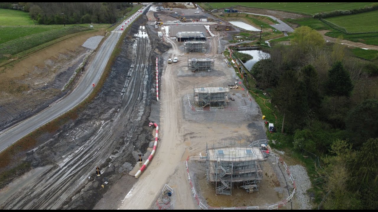 HS2 Bridge Construction at Banbury Lane, Lower Thorpe Mandeville