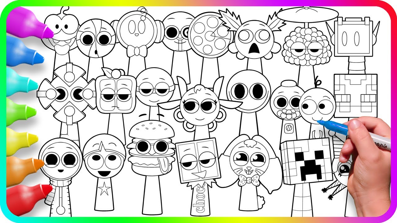 Incredibox SPRUNKI Coloring Pages - New Sprunki OC / Satisfying Coloring SPRUNKI characters