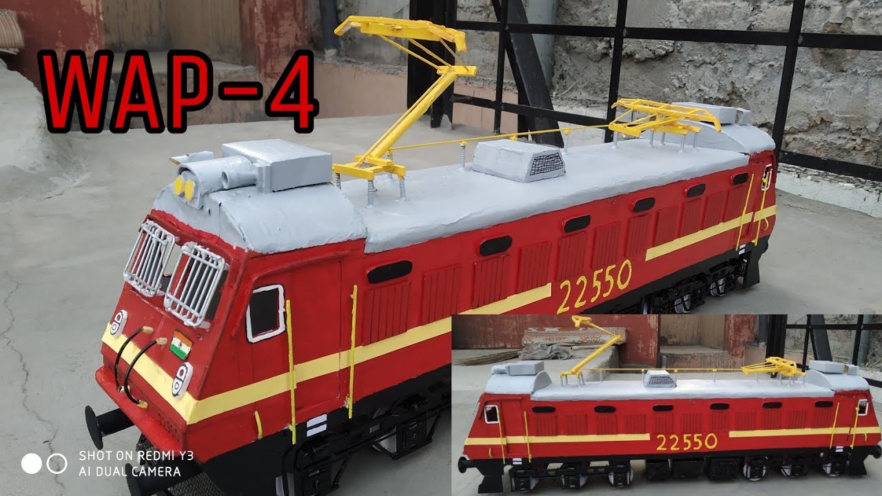 How to make Train Engine (WAP-4) at home | with cardboard | world of models.