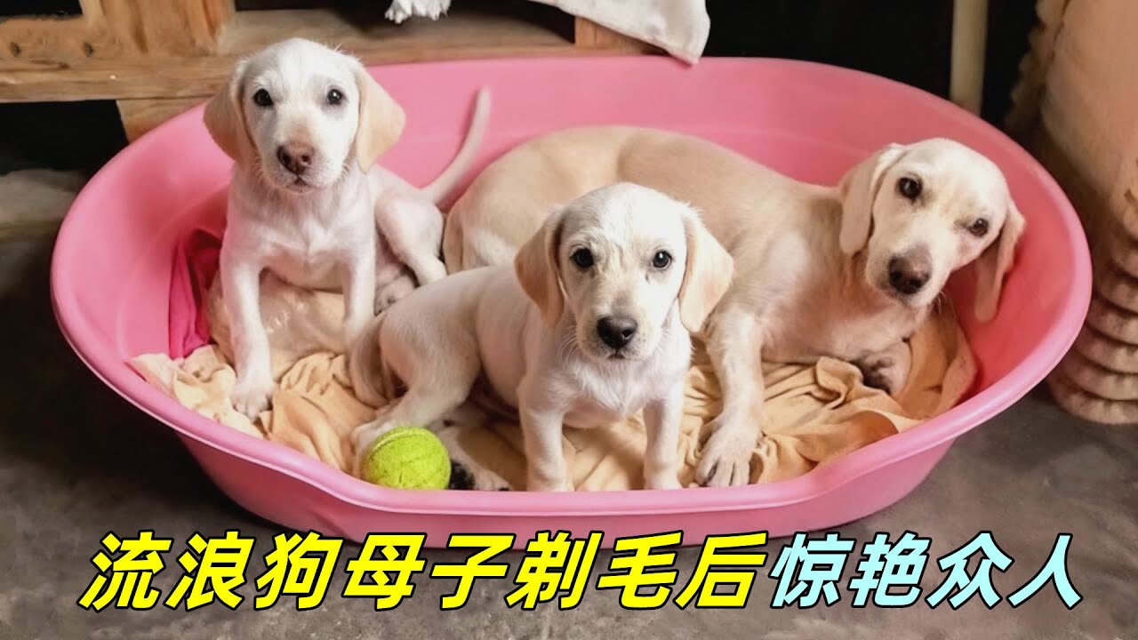 脏乱的流浪狗母子，剃毛后惊艳众人，后续结局暖到骨子里