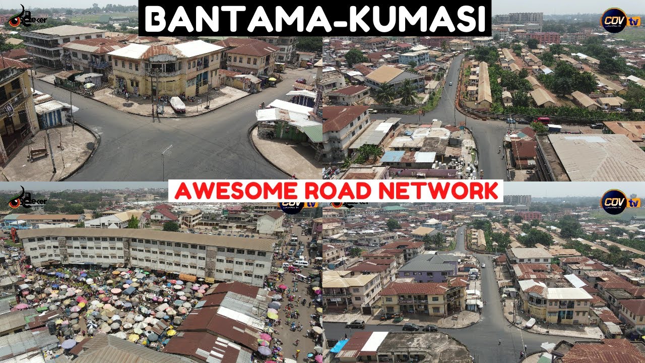 ASHANTI REGION Road Updates: AWESOME ROAD NETWORKS at BANTAMA in Kumasi, Ghana | AERIAL VIEW.