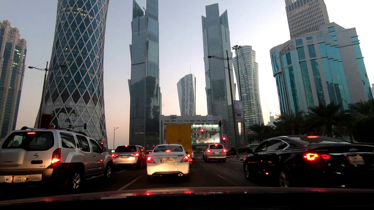 DRIVING IN QATAR - DOHA, DOWNTOWN