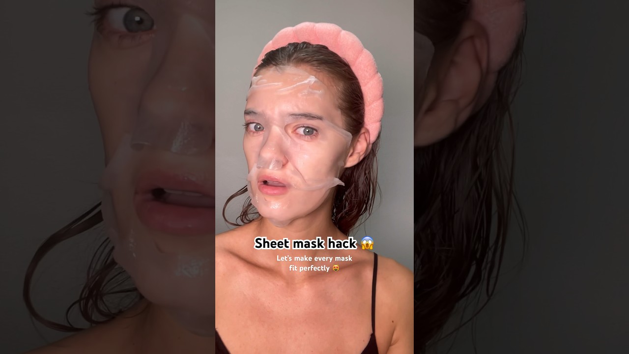 SHEET MASK HACK😱🥹 every mask will fit you perfectly 😻 #sheetmask #skincare #acne #acneproneskin