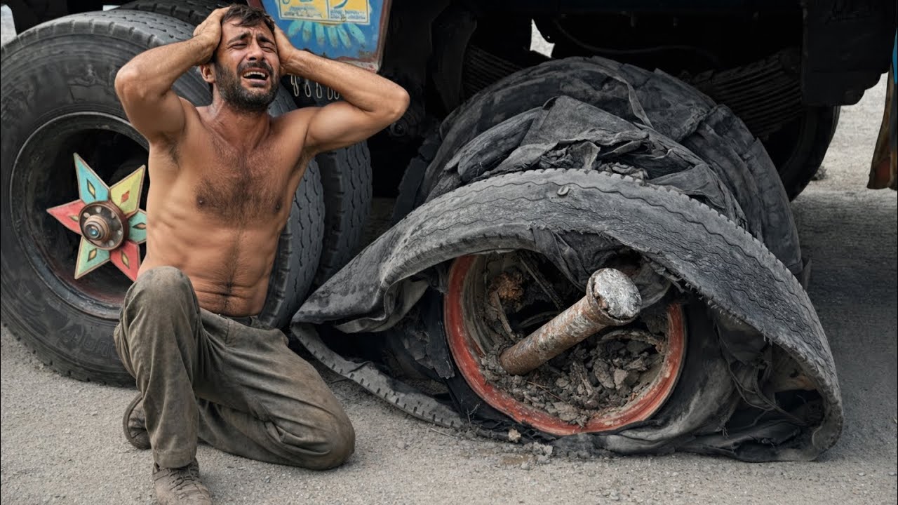 This Iron Rod DESTROYED the Truck Tire Completely!From Total Damage to Road Ready – Tire Restoration