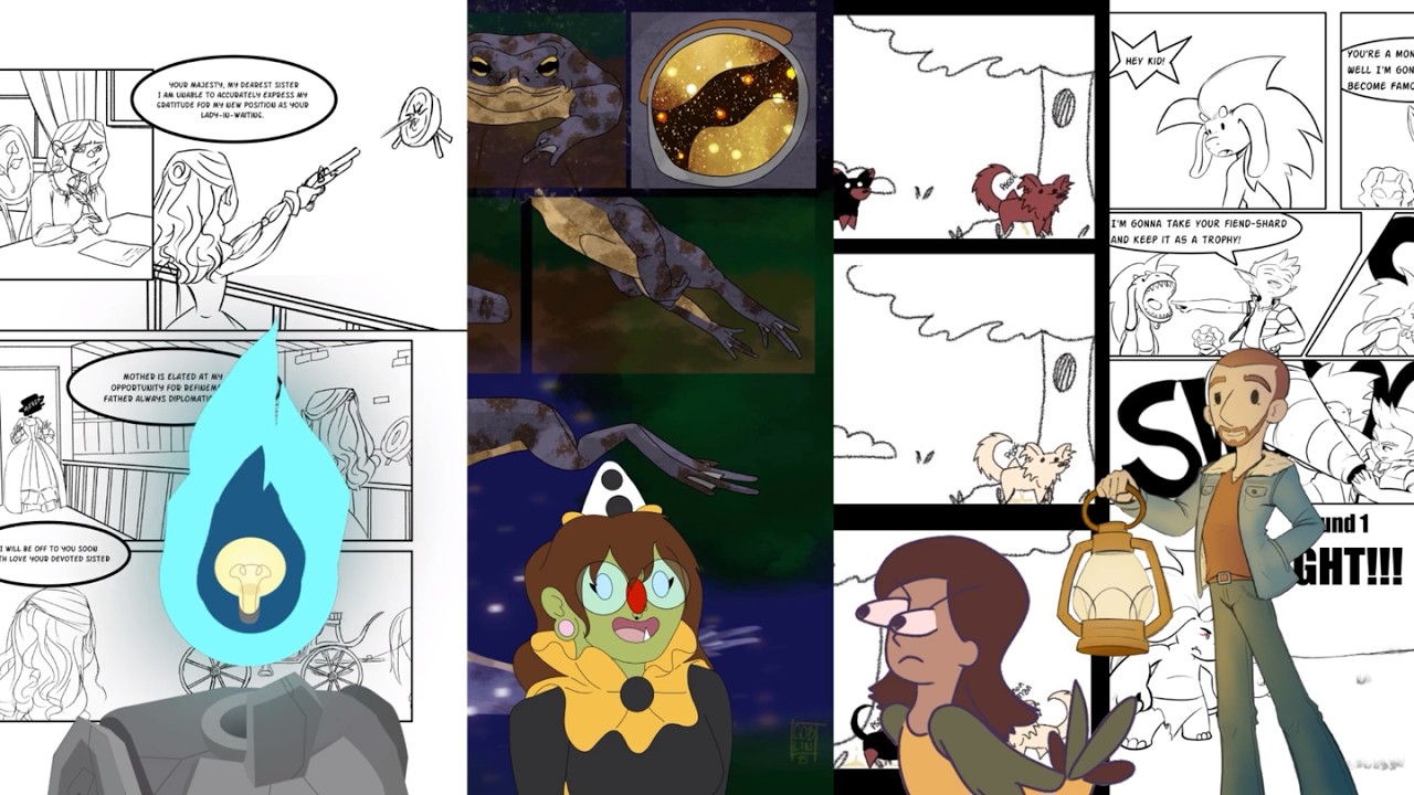 Doodle Bitz - Episode 6: one page comic challenge with ittybittynydie #chihuahua #frog #victorian