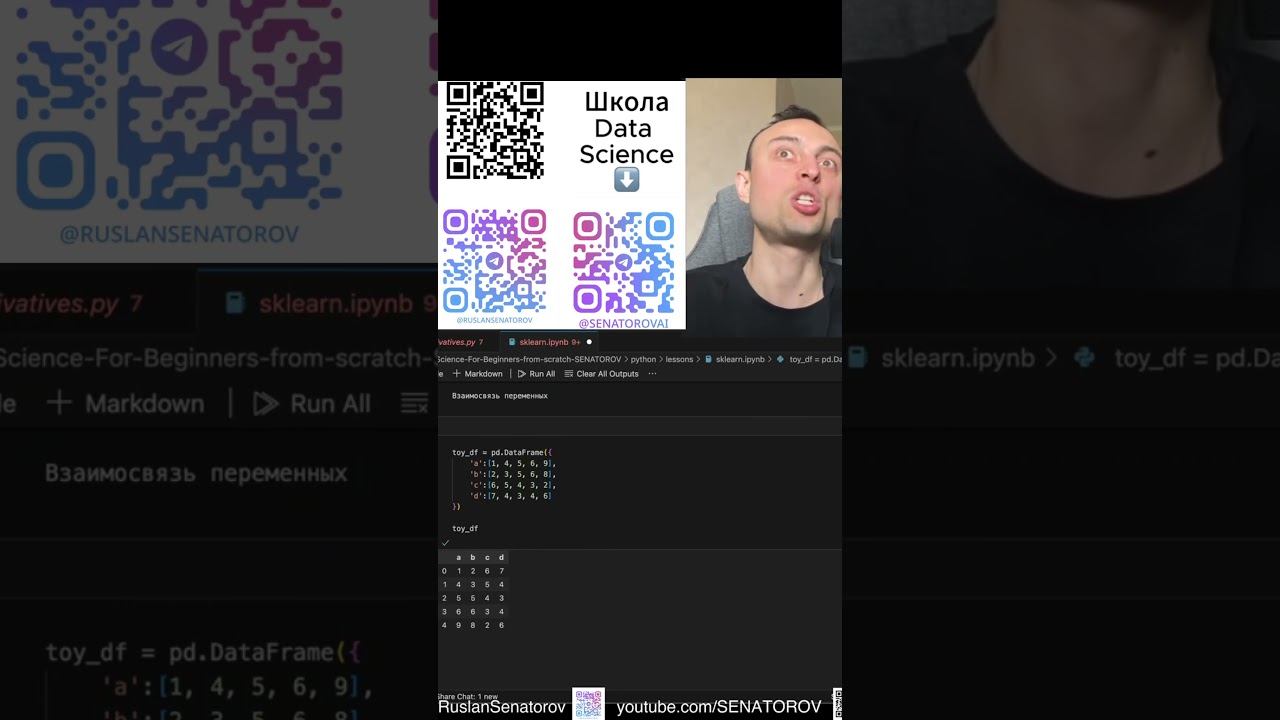 №10Корреляция.Ковариация.Машинное обучение.Data Science.Python.Уроки с нуля.Школа Анализа данных