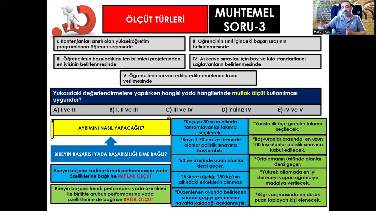 UZMAN VE BAŞÖĞRETMENLİK SINAVI ÖLÇME VE DEĞERLENDİRME MUHTEMEL SORU-3