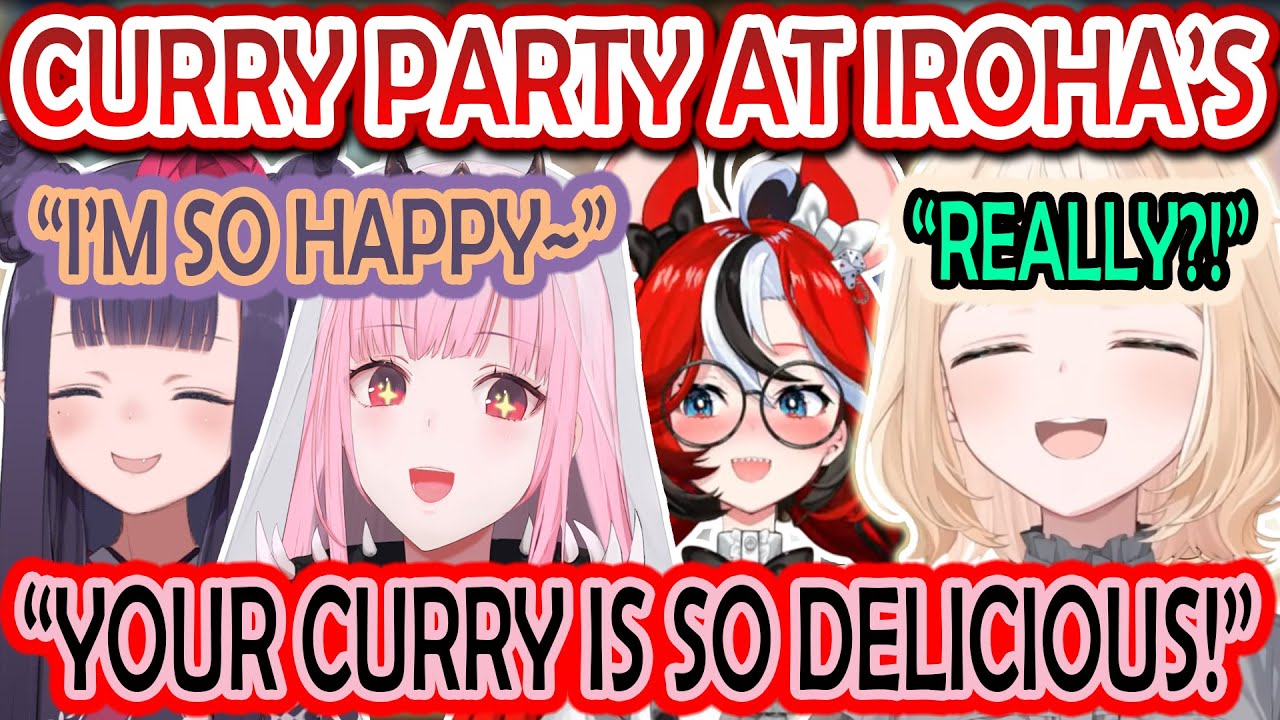 Calli, Ina, and Bae Visits Iroha's House to Eat Her Yummy Homemade Curry (w/ Choco, Su)