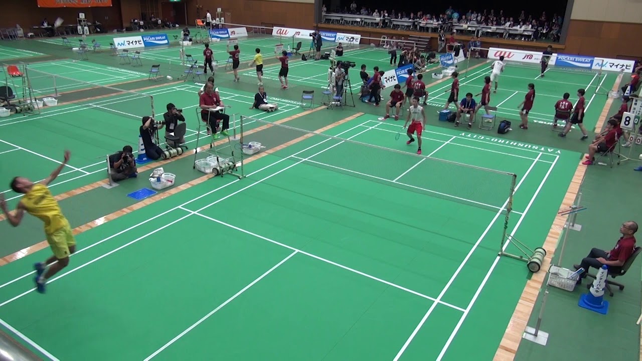 2019年IH バドミントン 男子 シングルス 準決勝 野田統馬 （八代東 熊本） VS 高橋洸士 （東大阪大柏原 大阪）