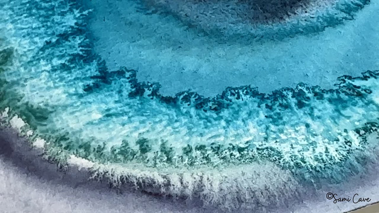 Easy Art Meditation in Watercolors-Relax and Let Go Circle-Ocean Inspired #watercolors #peaceful
