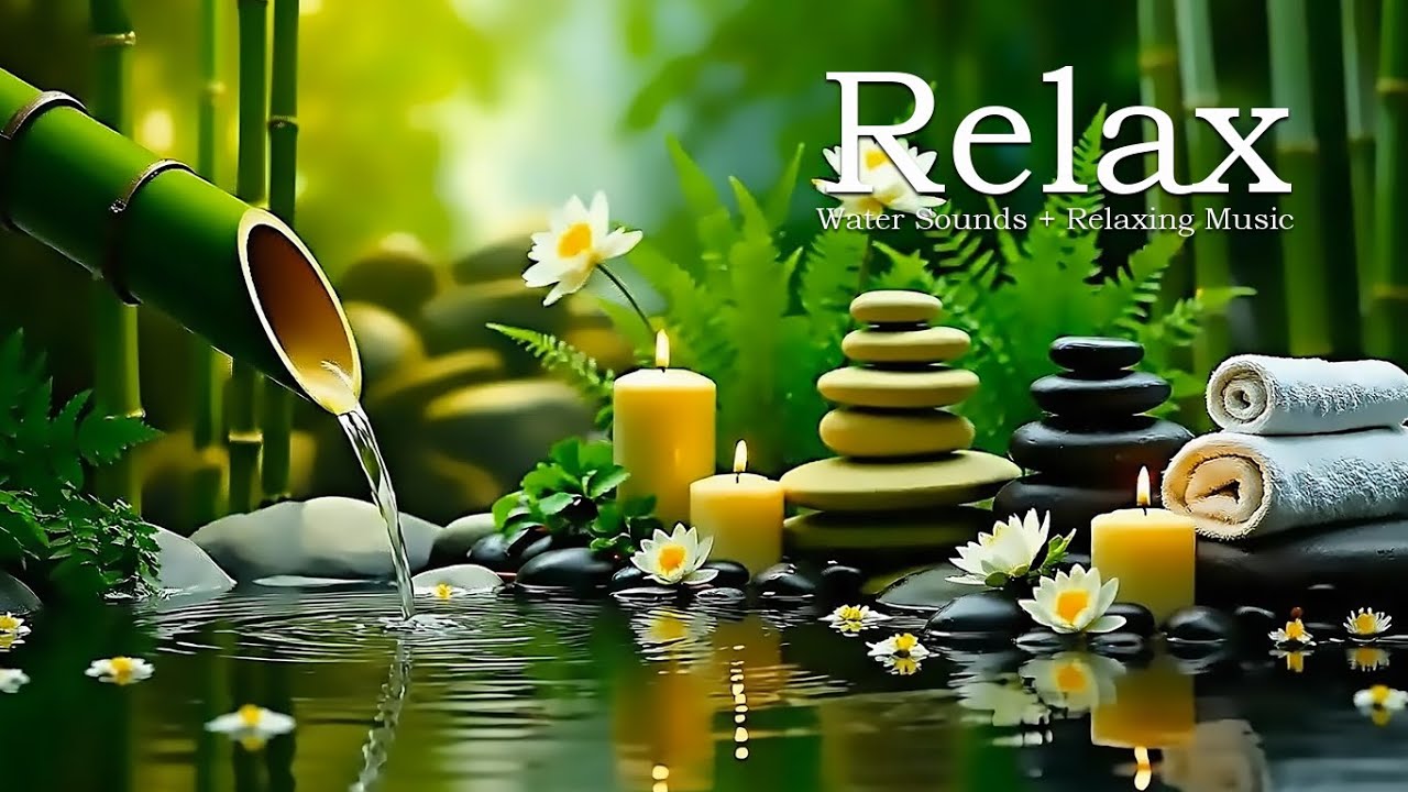 Deep Sleep Piano & Bamboo Water Sounds 🌿 Calm Anxiety, Heal Stress, and Rest Fully
