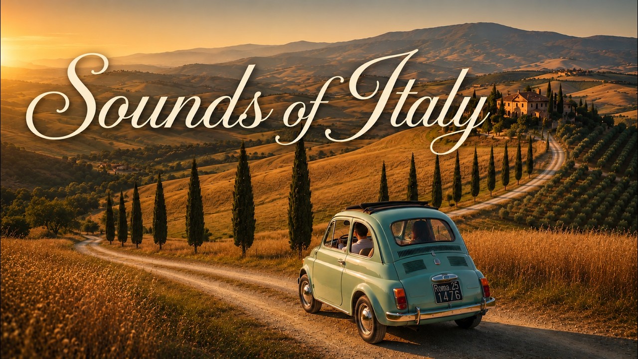 Romantic Italian Music with Beautiful Views of Tuscany & Italy Travel | Soothing Music for Relaxing