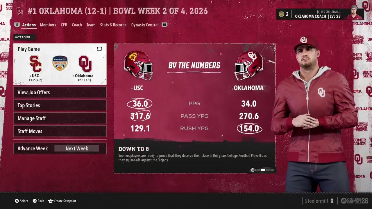 College Football 26  OU dynasty