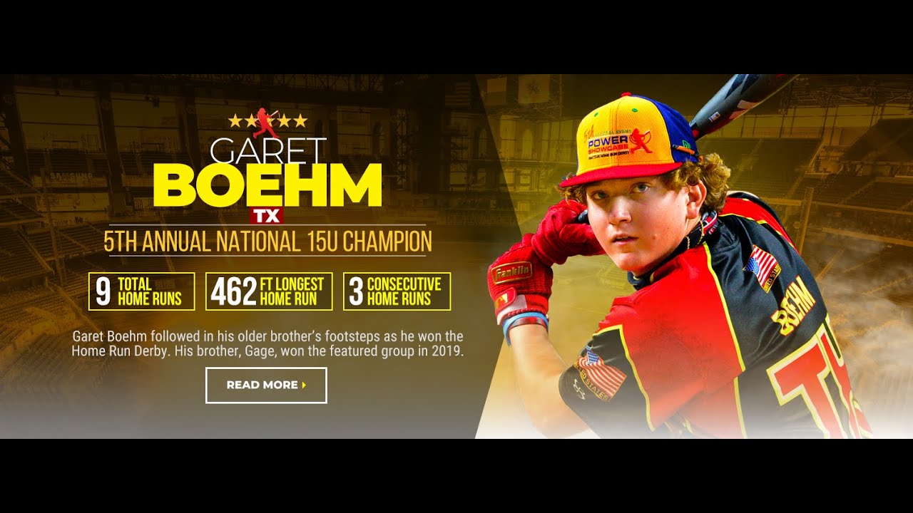 Top Texas Prospect 15U Champ - Garet Boehm ~ 5th National POWER SHOWCASE - Globe Life Field 2020.