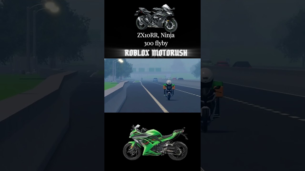 Roblox Motorush &mdash; реалистичные звуки пролёта ZX10RR и Ninja 300 #шорты #гонки #kawasaki #freefire