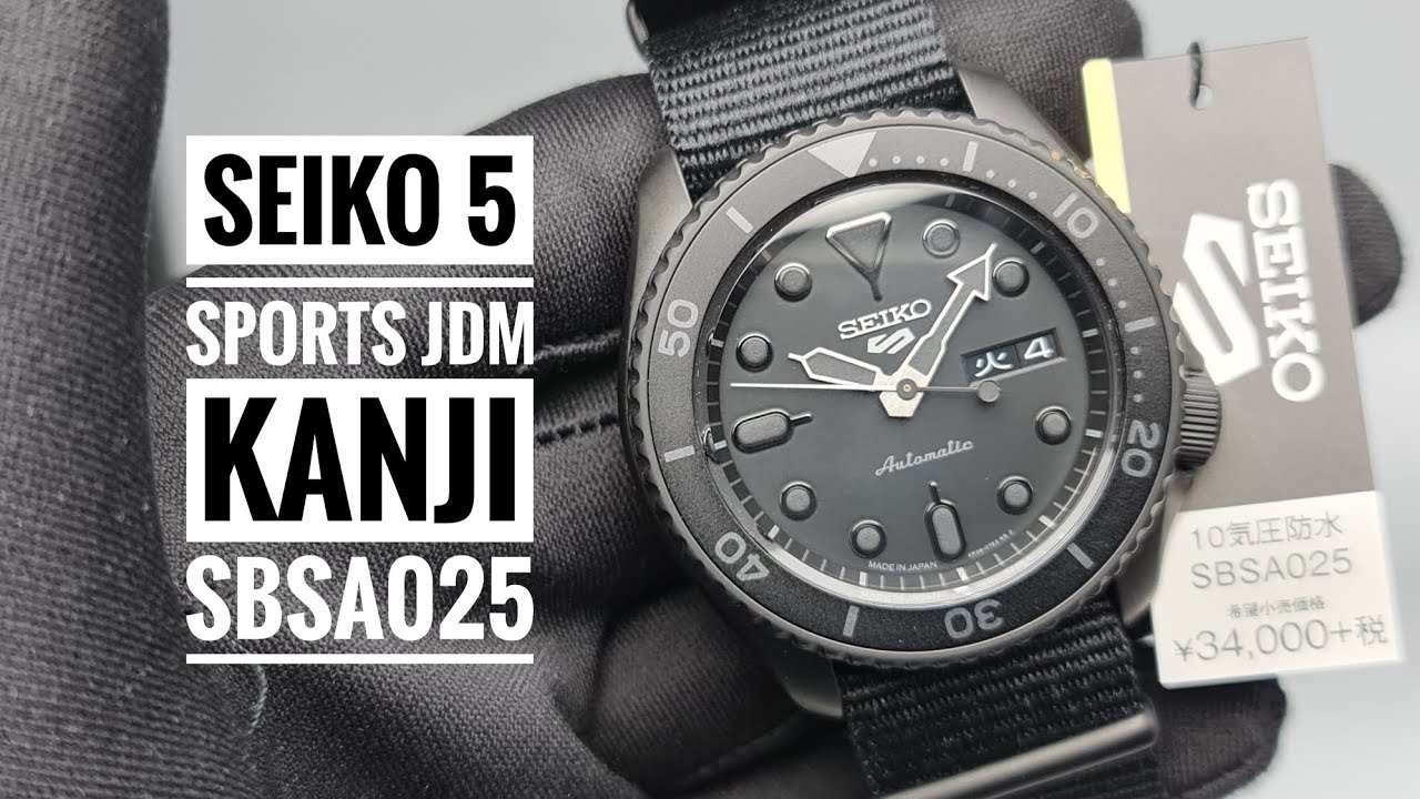 [4K] Seiko 5 Sports Automatic JDM Kanji Day SBSA025 SRPD79