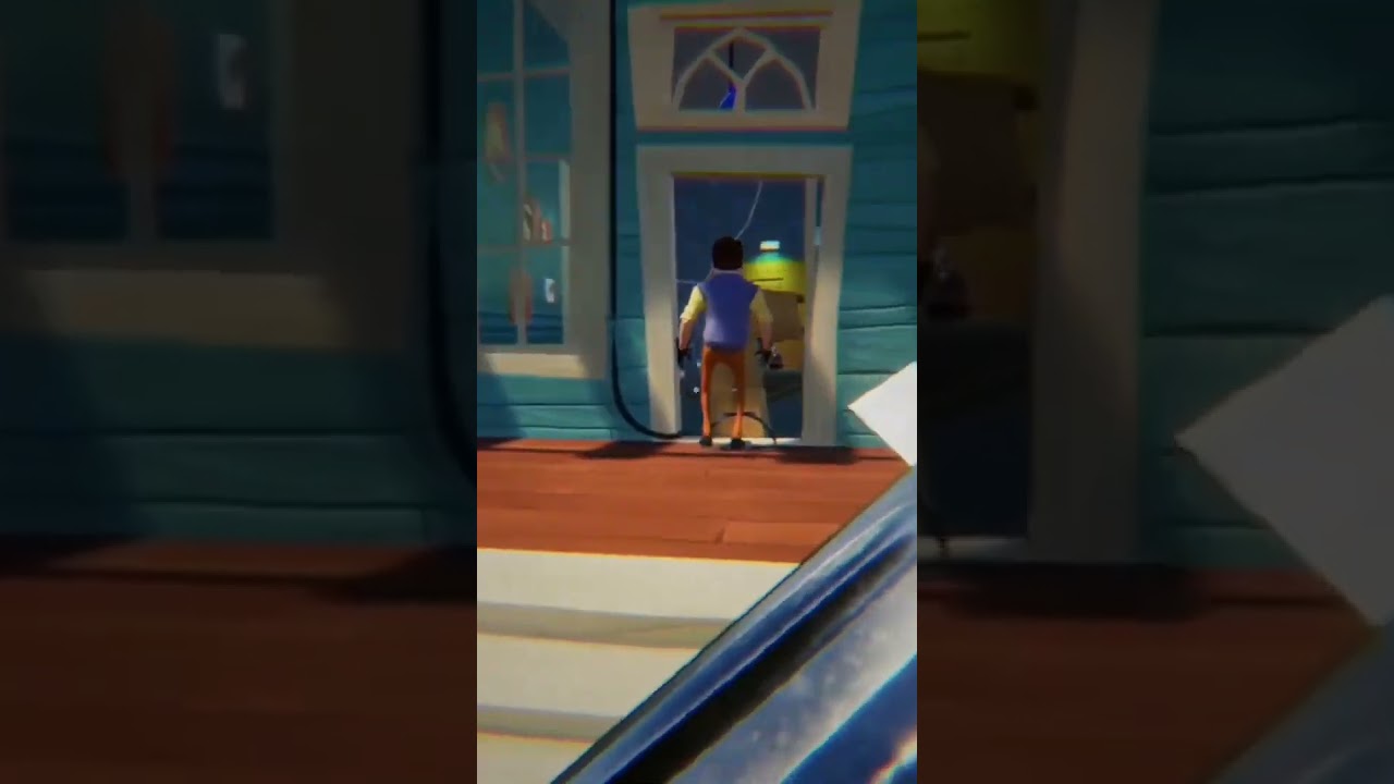 Hello Neighbor trapped himself again! 🤔 #gaming  #shorts